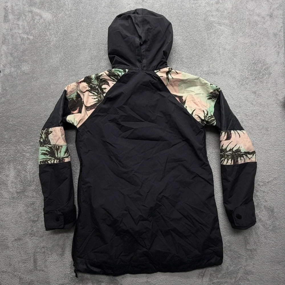 Burton Jacket Womens Small Black Floral Parka Hooded‎ Ski